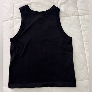High neck black ribbed tank top - Abercrombie & Fitch
